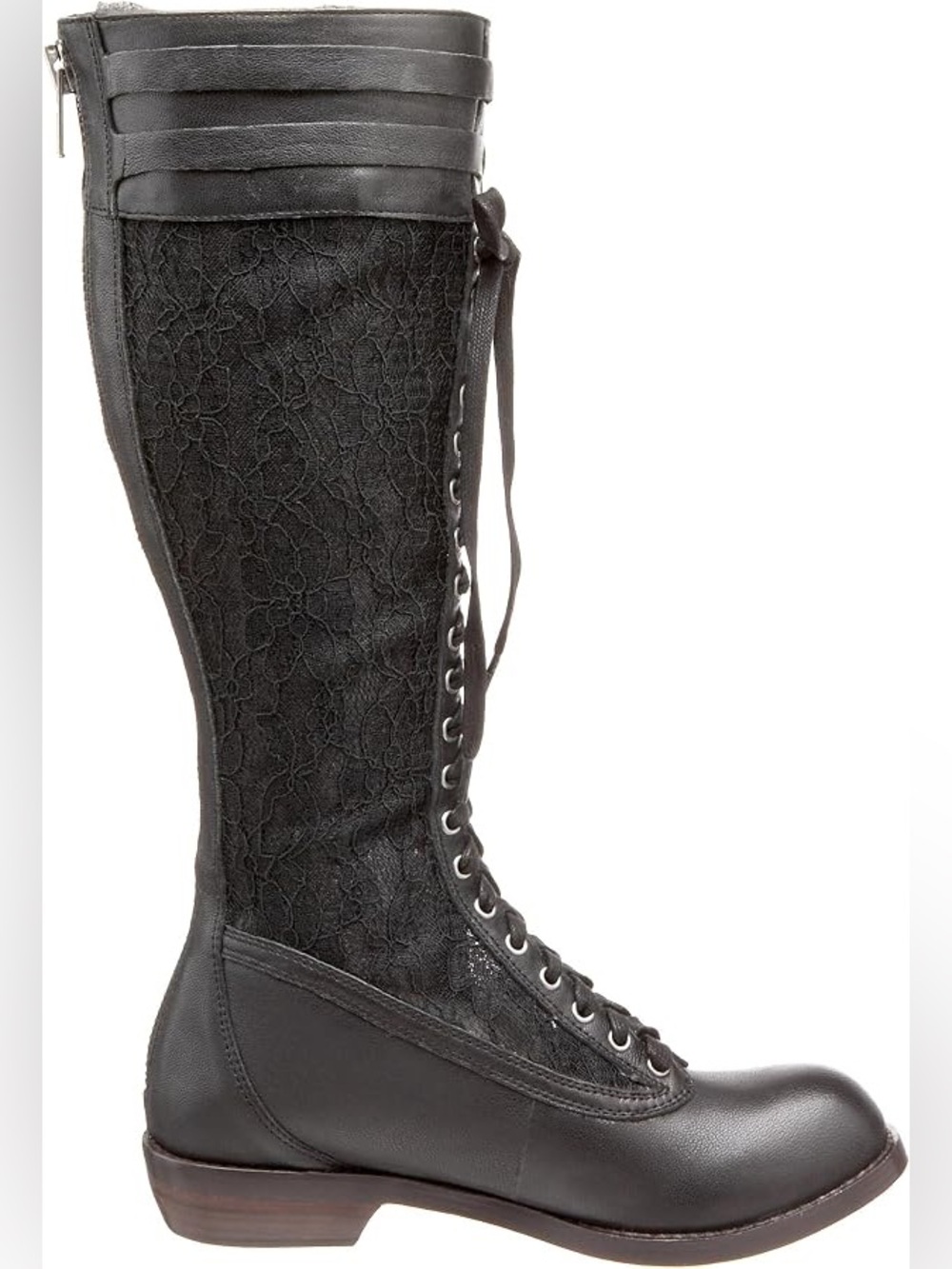 Creative Recreation Reina Black Lace Leather Lace Up Boots size 7